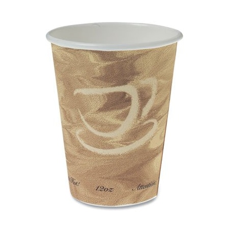 Dart , Mistique Polycoated Hot Paper Cup, 12 Oz., Printed, Brown, 50/bag 412MSN